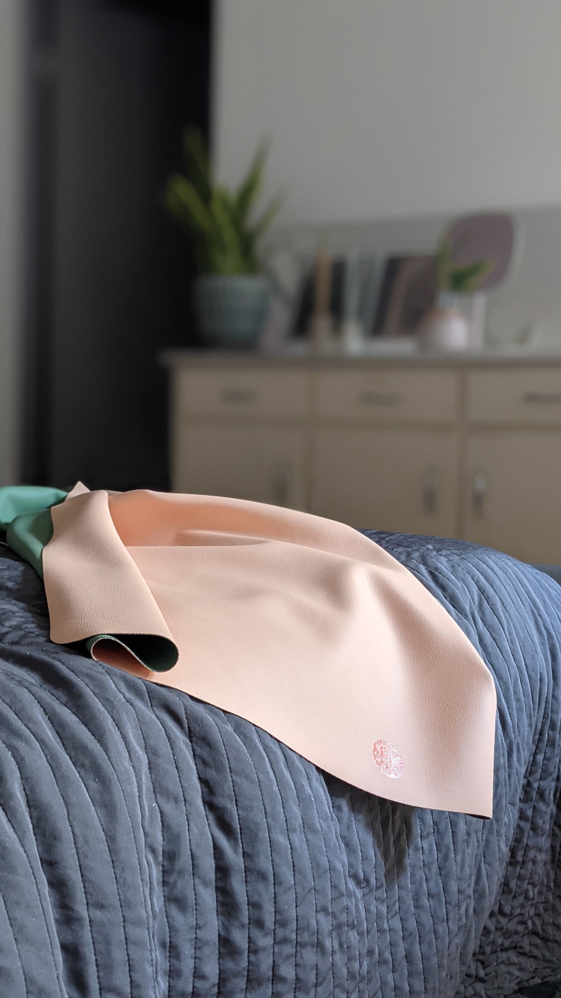 Silicone leather play mat close-up showing texture and quality