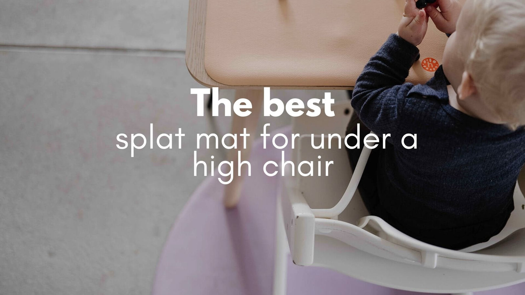 Studio Huske Roam Mat under a high chair — silicone leather splat mat, wipeable and non-slip