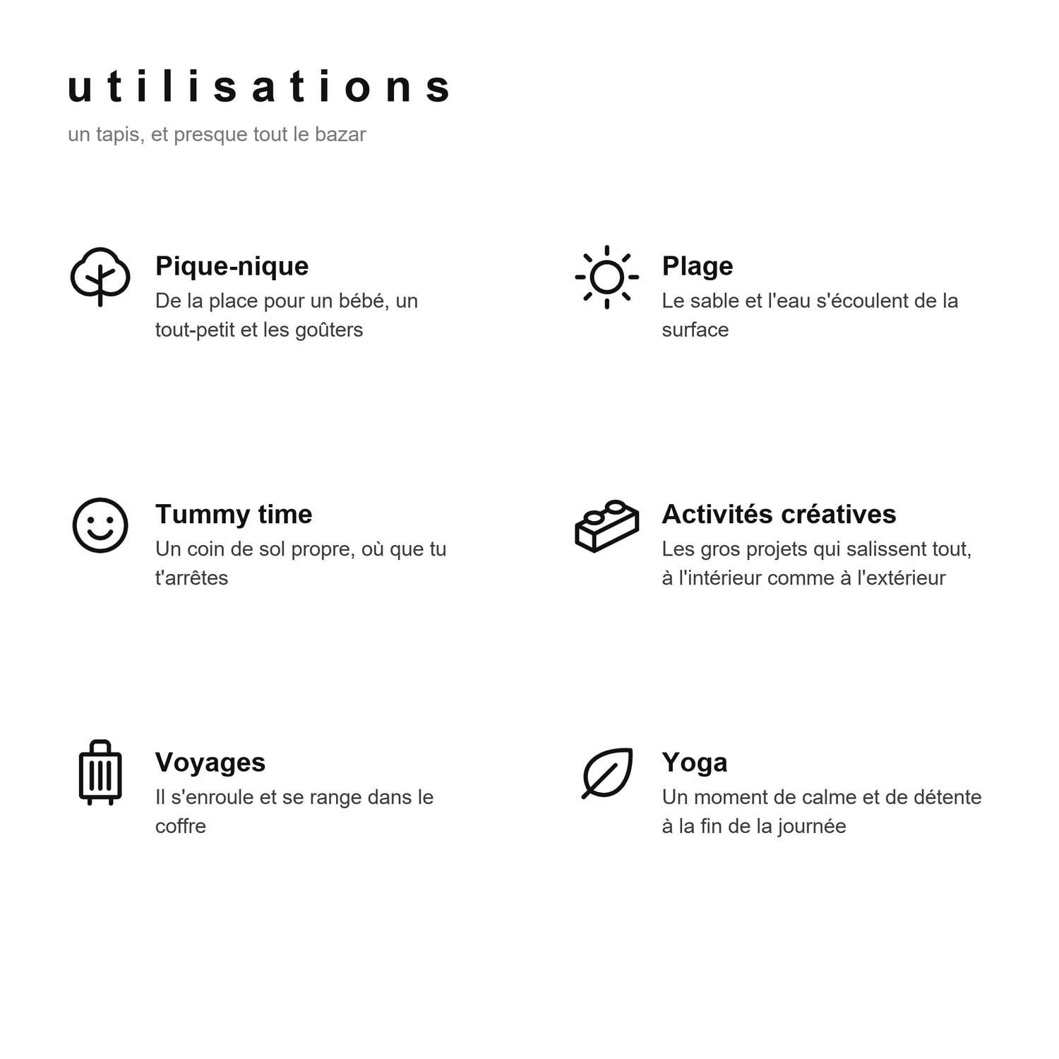 Tapis en silicone Explore : utilisations, de la diversification aux activités créatives, pique-niques et voyages