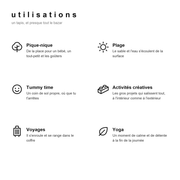 Tapis en silicone Explore : utilisations, de la diversification aux activités créatives, pique-niques et voyages