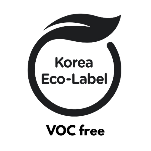 Studio huske Korea Eco-Label logo with a leaf symbol on a white background