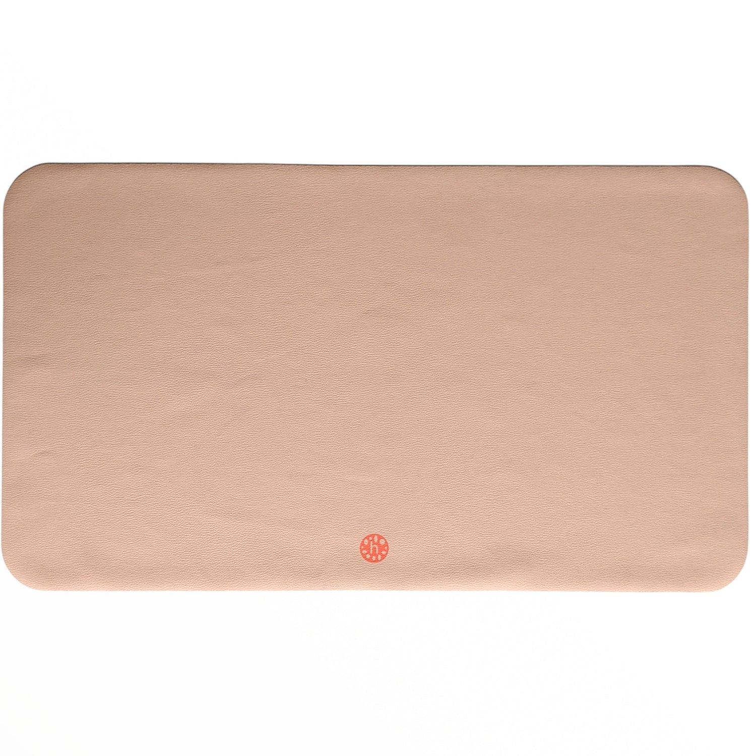 Wriggle Peach/Green Silikonleder-Wickelmatte Nahaufnahme, weiche abwischbare Wickelmatte