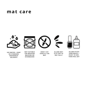 Mat care instructions for waterproof square play mat for children, including cleaning and maintenance tips.