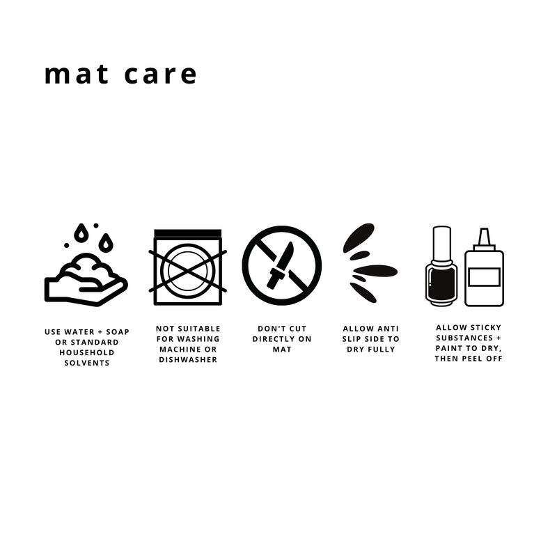 Mat care instructions for waterproof square play mat for children, including cleaning and maintenance tips.