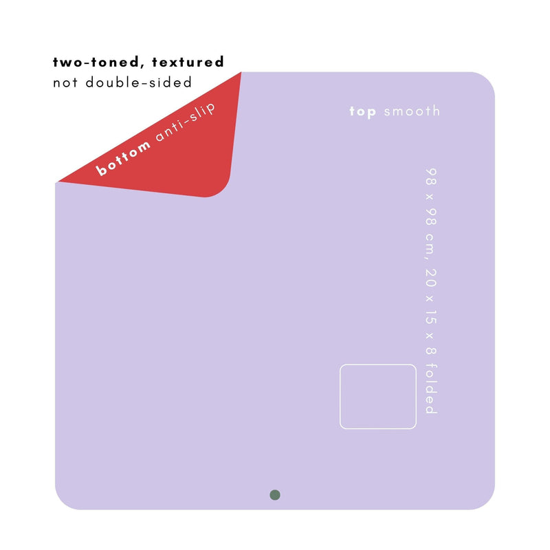 Waterproof square play mat for children, Roam Mat, featuring two-toned, textured design and anti-slip bottom.